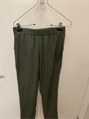 H&M Olive Green Drawstring Elastic Waist Casual Pants